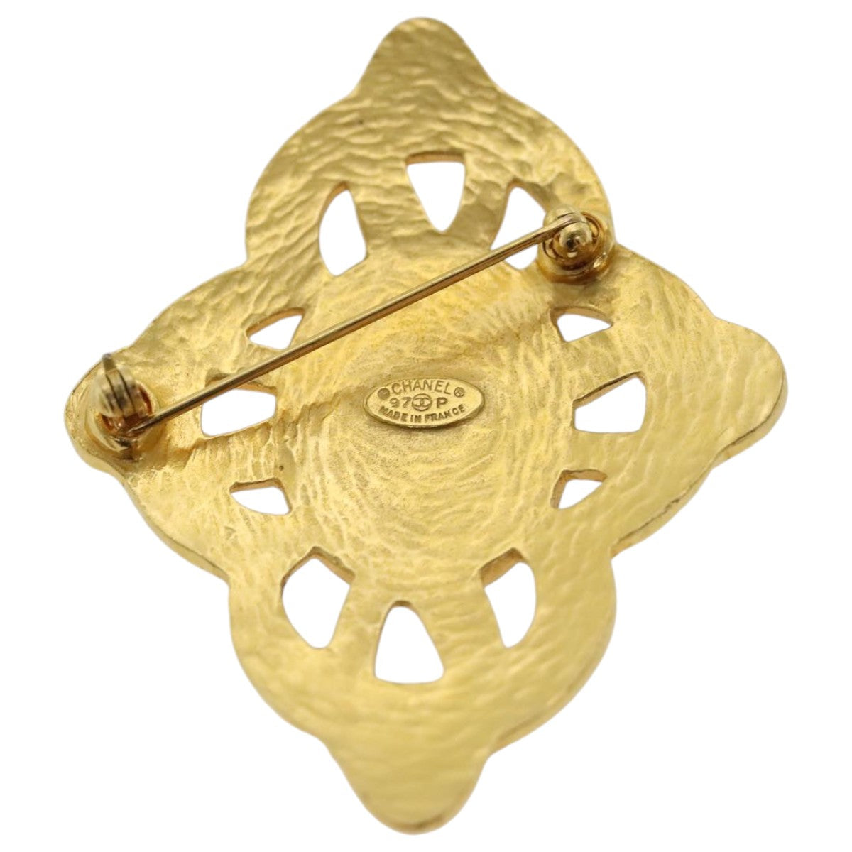 CHANEL Brooch metal Gold Tone CC bs19066