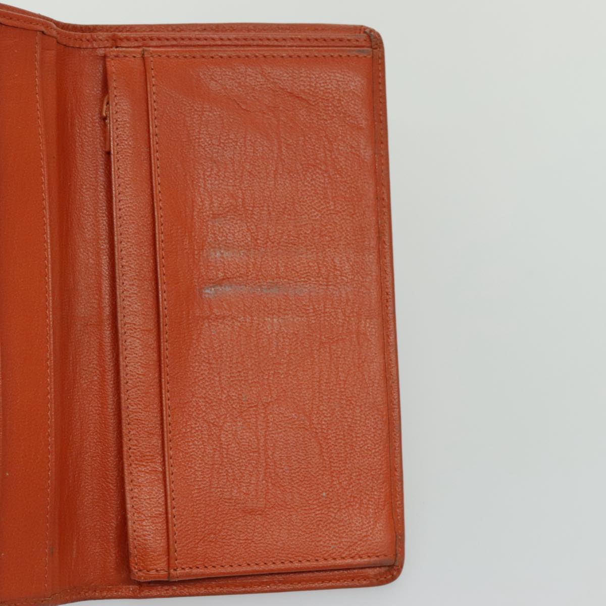 CHANEL Long Wallet Leather Orange Gold CC bs19169
