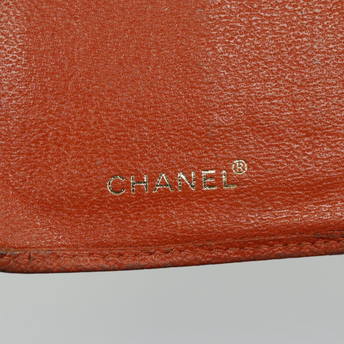CHANEL Long Wallet Leather Orange Gold CC bs19169