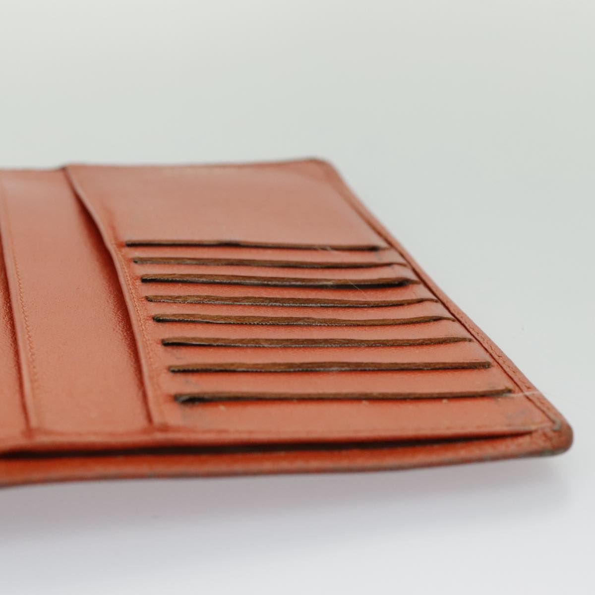 CHANEL Long Wallet Leather Orange Gold CC bs19169