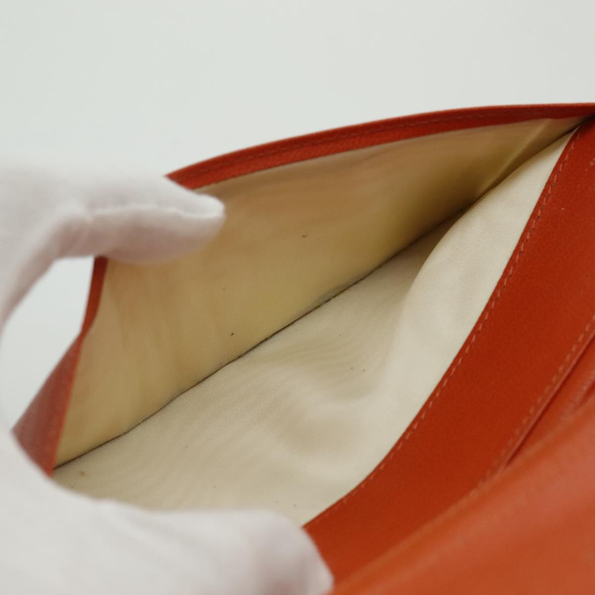CHANEL Long Wallet Leather Orange Gold CC bs19169
