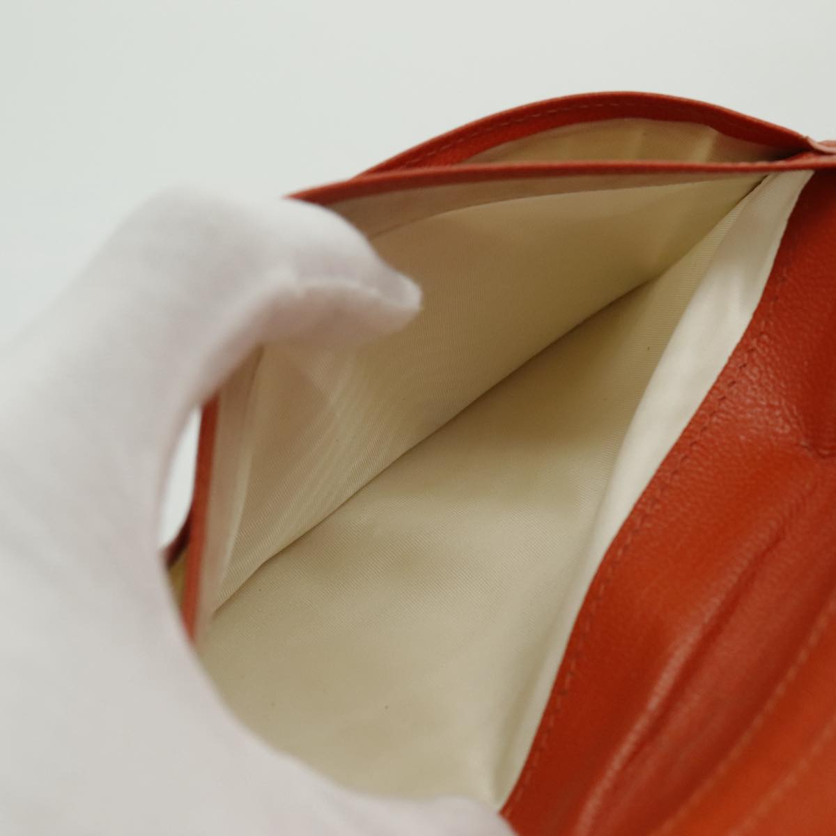 CHANEL Long Wallet Leather Orange Gold CC bs19169