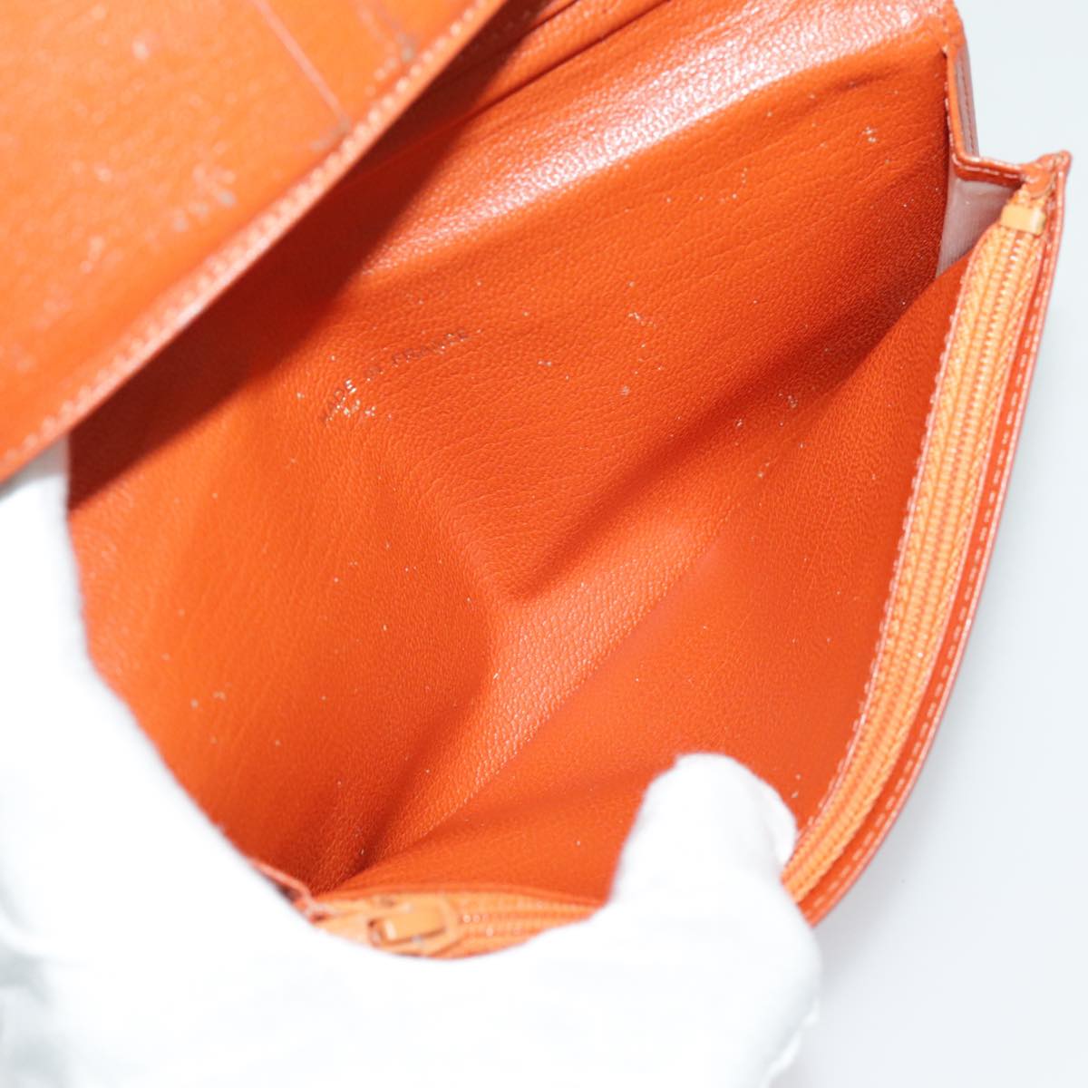 CHANEL Long Wallet Leather Orange Gold CC bs19169