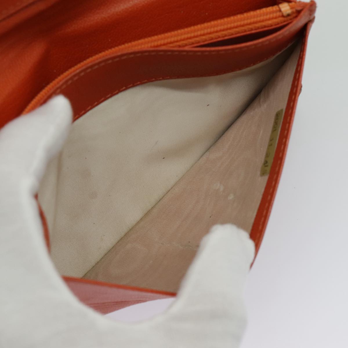 CHANEL Long Wallet Leather Orange Gold CC bs19169