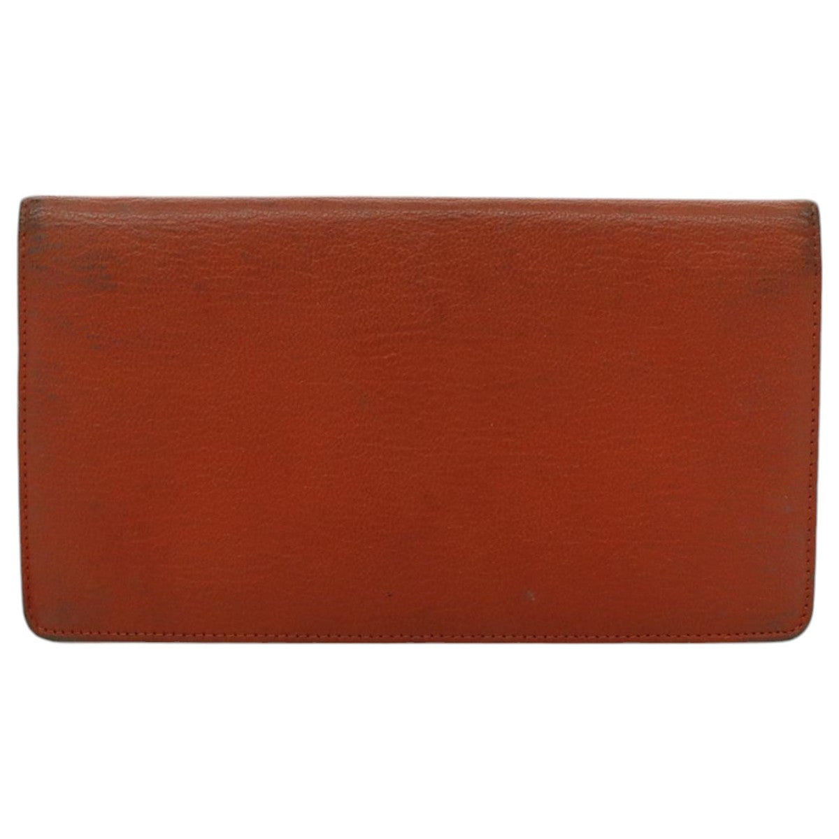 CHANEL Long Wallet Leather Orange Gold CC bs19169