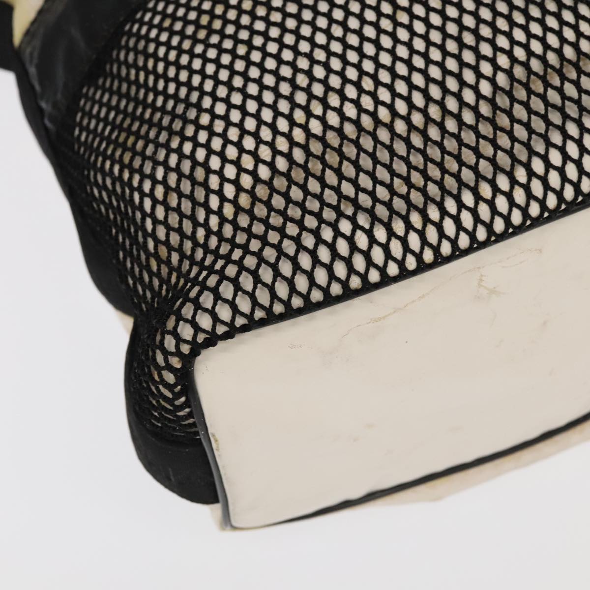 CHANEL Chanel Sports Shoulder Bag Nylon White Black CC bs19291
