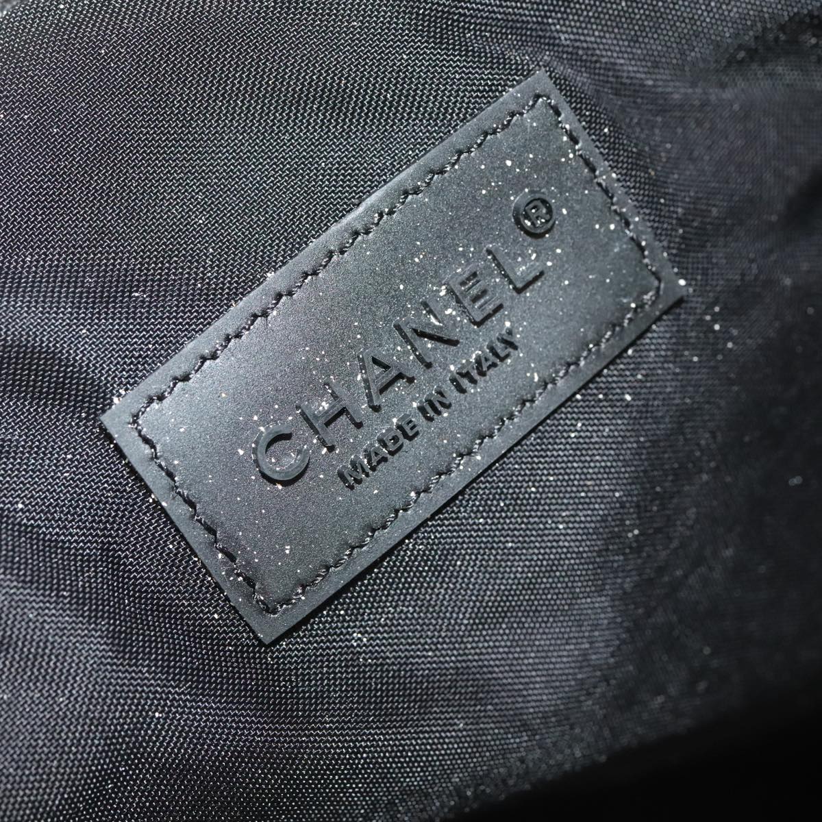 CHANEL Chanel Sports Shoulder Bag Nylon White Black CC bs19291