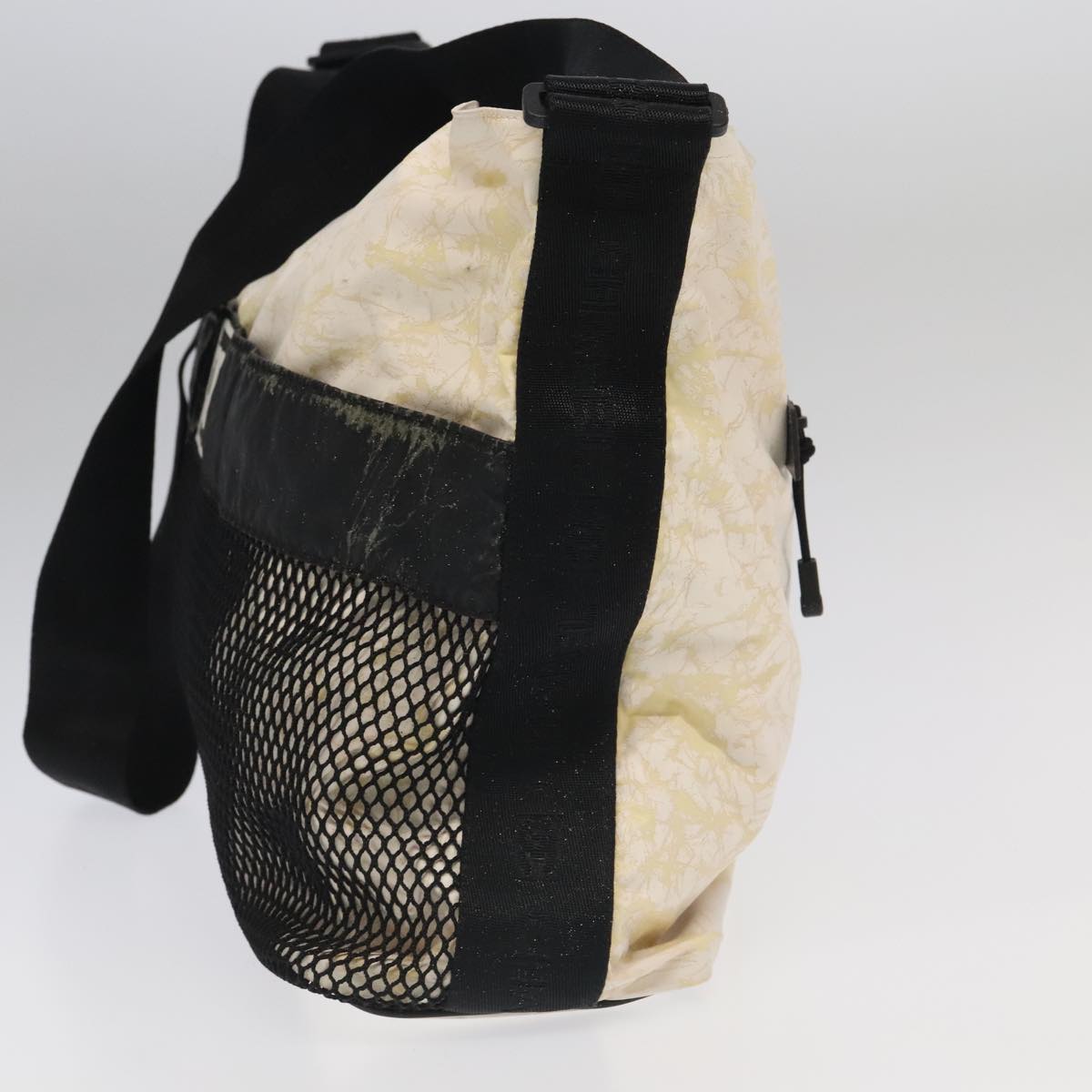 CHANEL Chanel Sports Shoulder Bag Nylon White Black CC bs19291