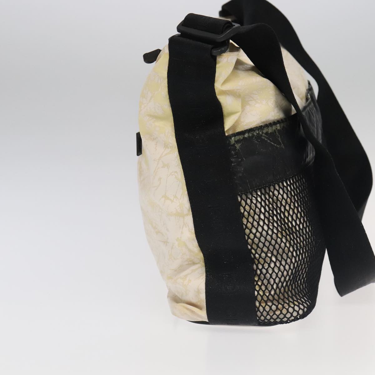 CHANEL Chanel Sports Shoulder Bag Nylon White Black CC bs19291