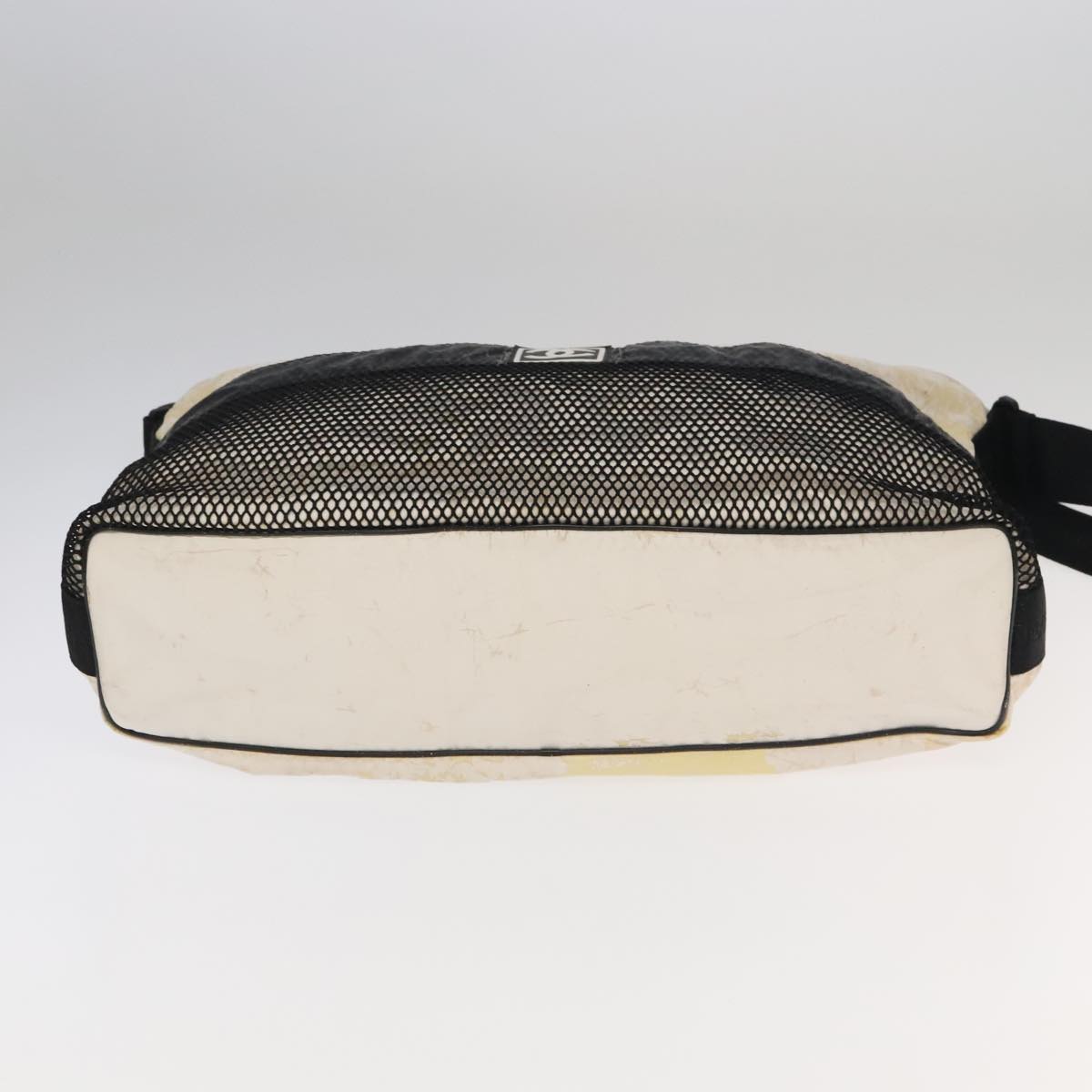 CHANEL Chanel Sports Shoulder Bag Nylon White Black CC bs19291