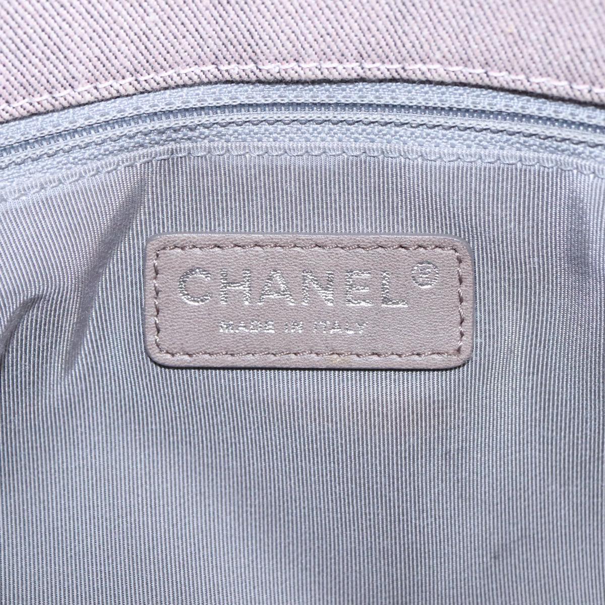 CHANEL Matelasse COCO Mark Hand Bag Canvas Pink Silver CC bs19387