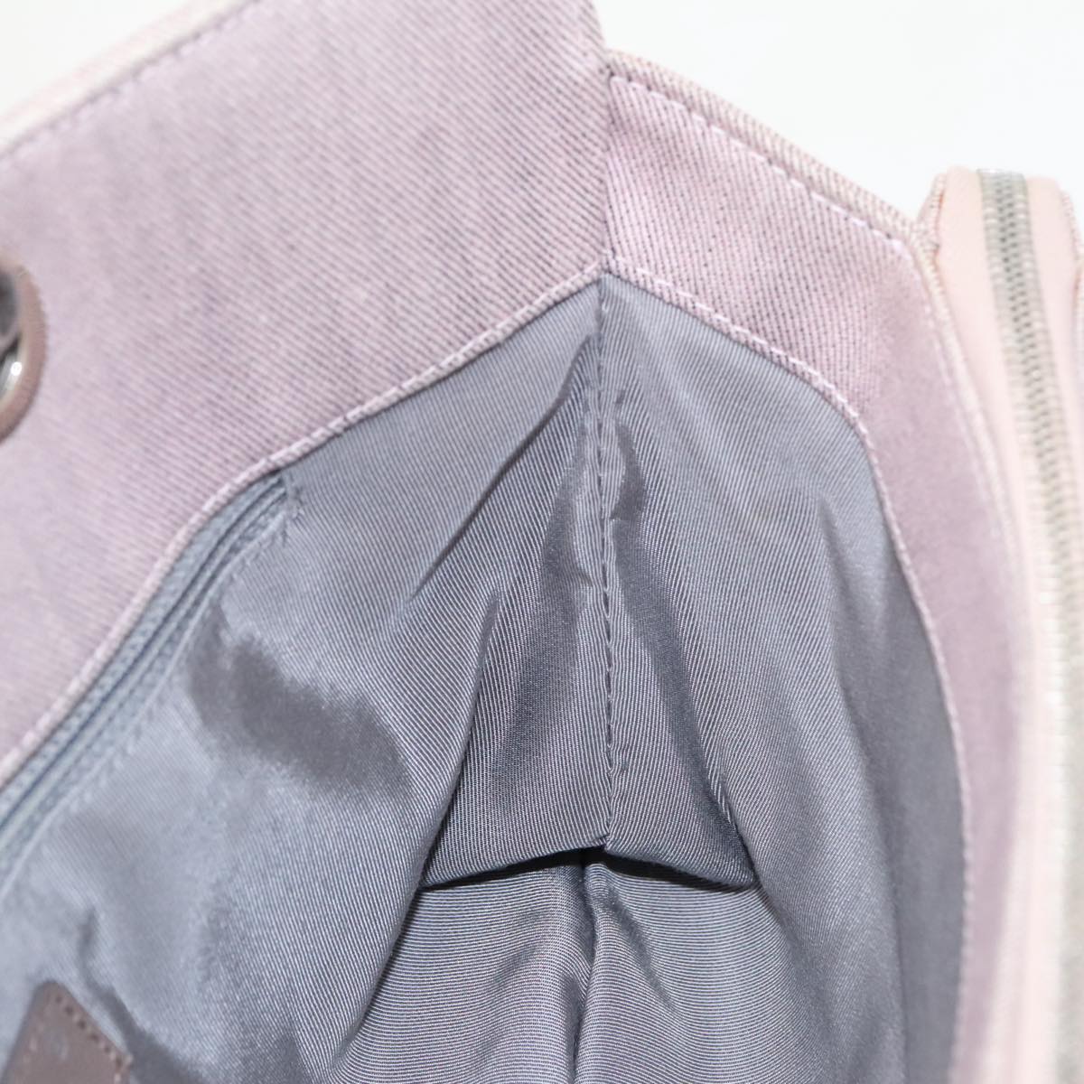 CHANEL Matelasse COCO Mark Hand Bag Canvas Pink Silver CC bs19387