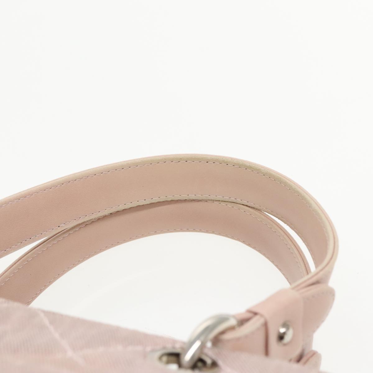 CHANEL Matelasse COCO Mark Hand Bag Canvas Pink Silver CC bs19387