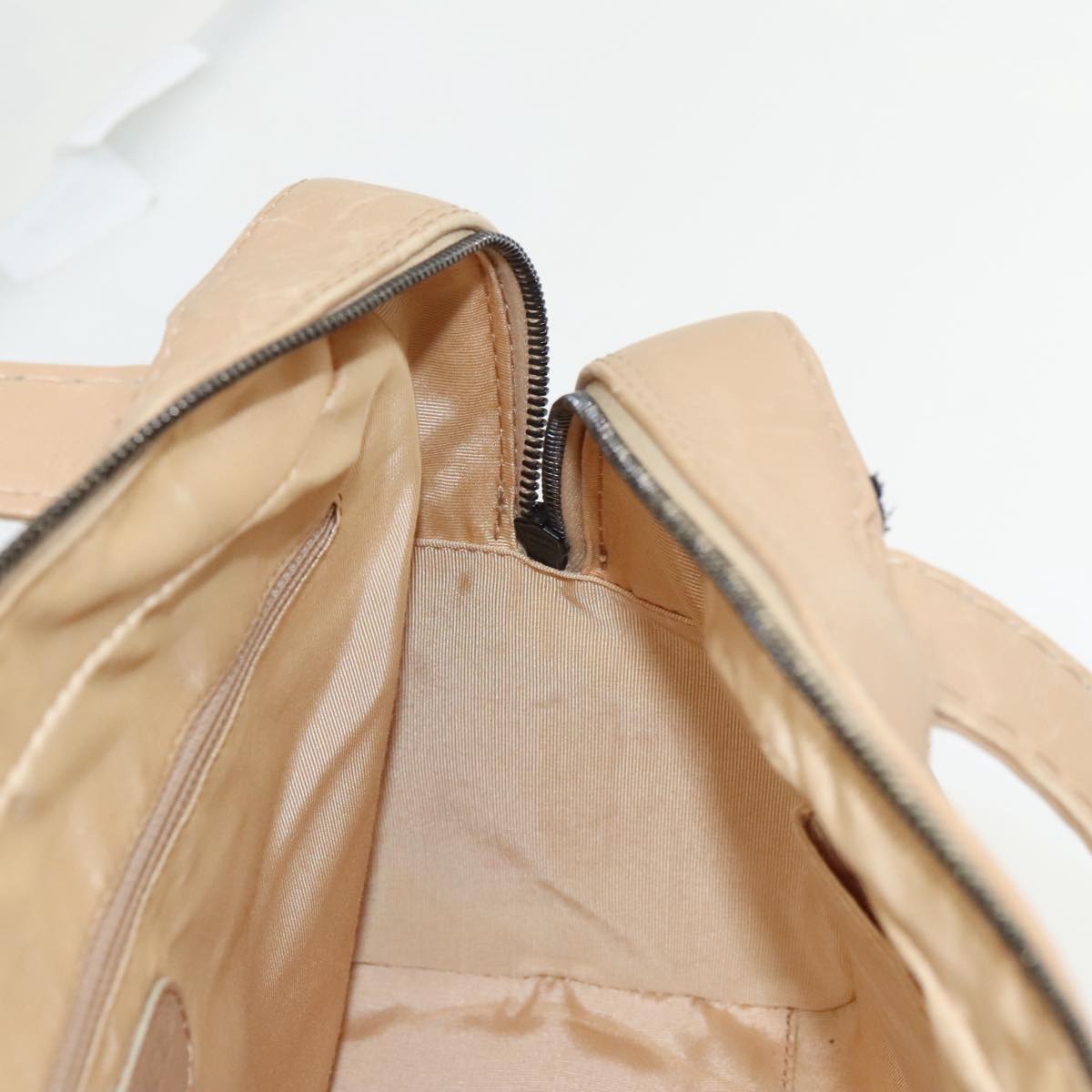CHANEL Matelasse Wild Stitch Hand Bag Leather Beige CC bs19424