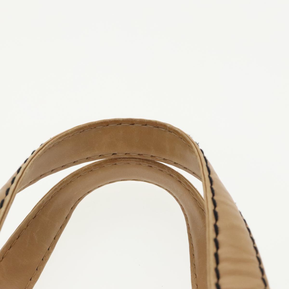 CHANEL Matelasse Wild Stitch Hand Bag Leather Beige CC bs19424