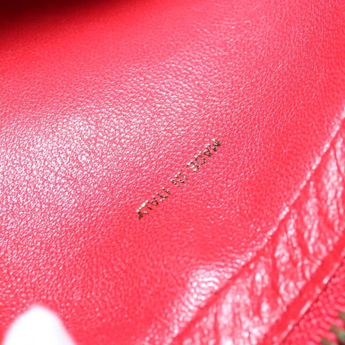 CHANEL Chain Shoulder Bag Canvas Red Gold CC bs19429