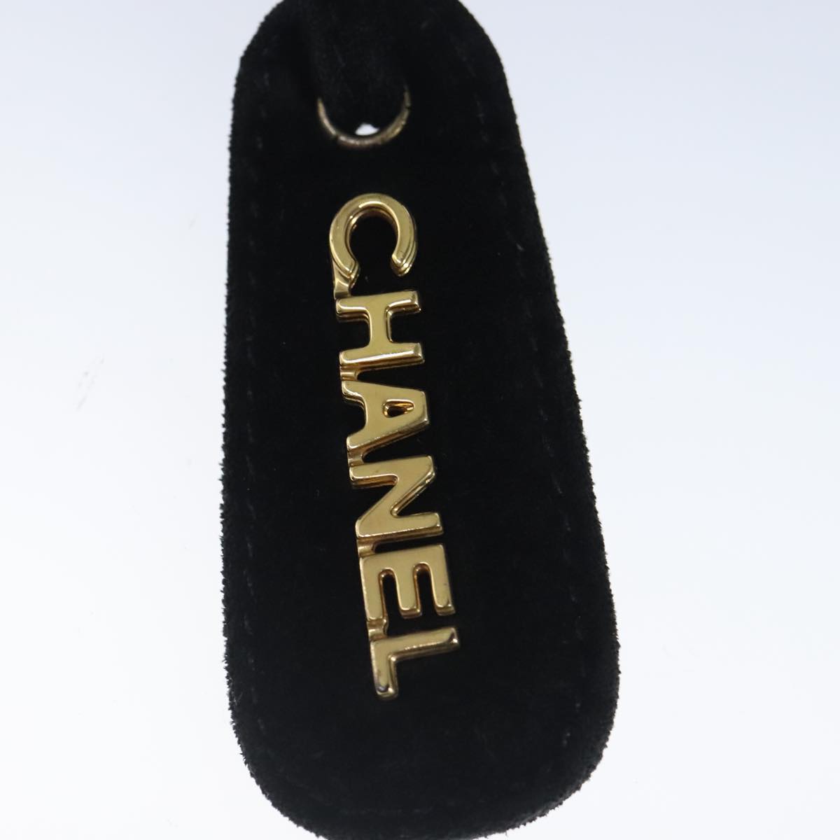 CHANEL COCO Mark Chain Shoulder Bag Suede Black Gold CC bs19433