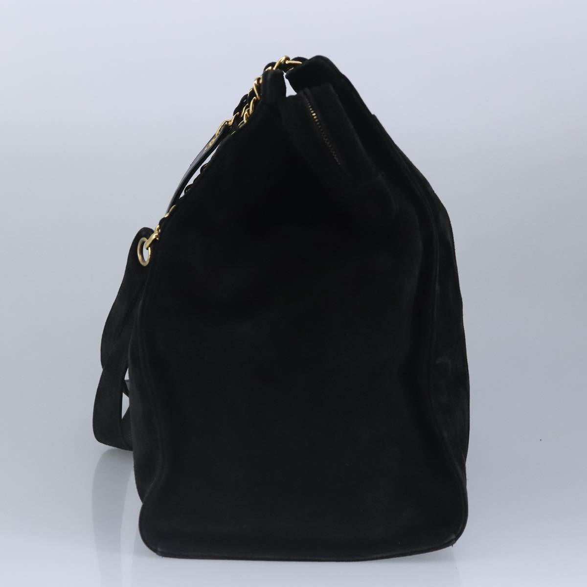 CHANEL COCO Mark Chain Shoulder Bag Suede Black Gold CC bs19433