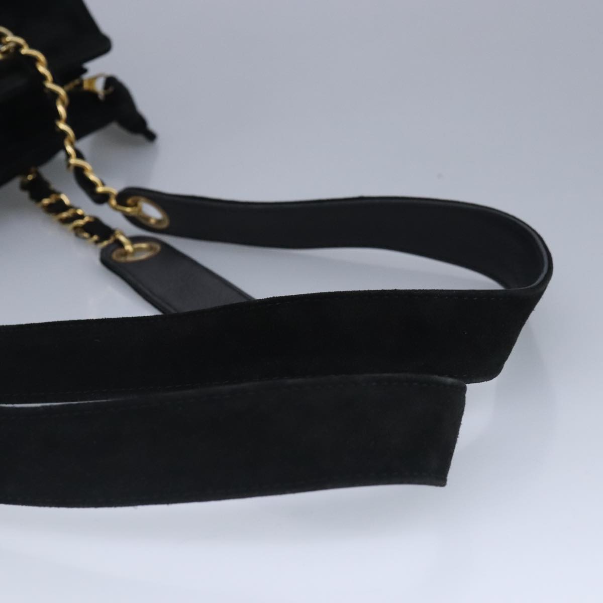 CHANEL COCO Mark Chain Shoulder Bag Suede Black Gold CC bs19433