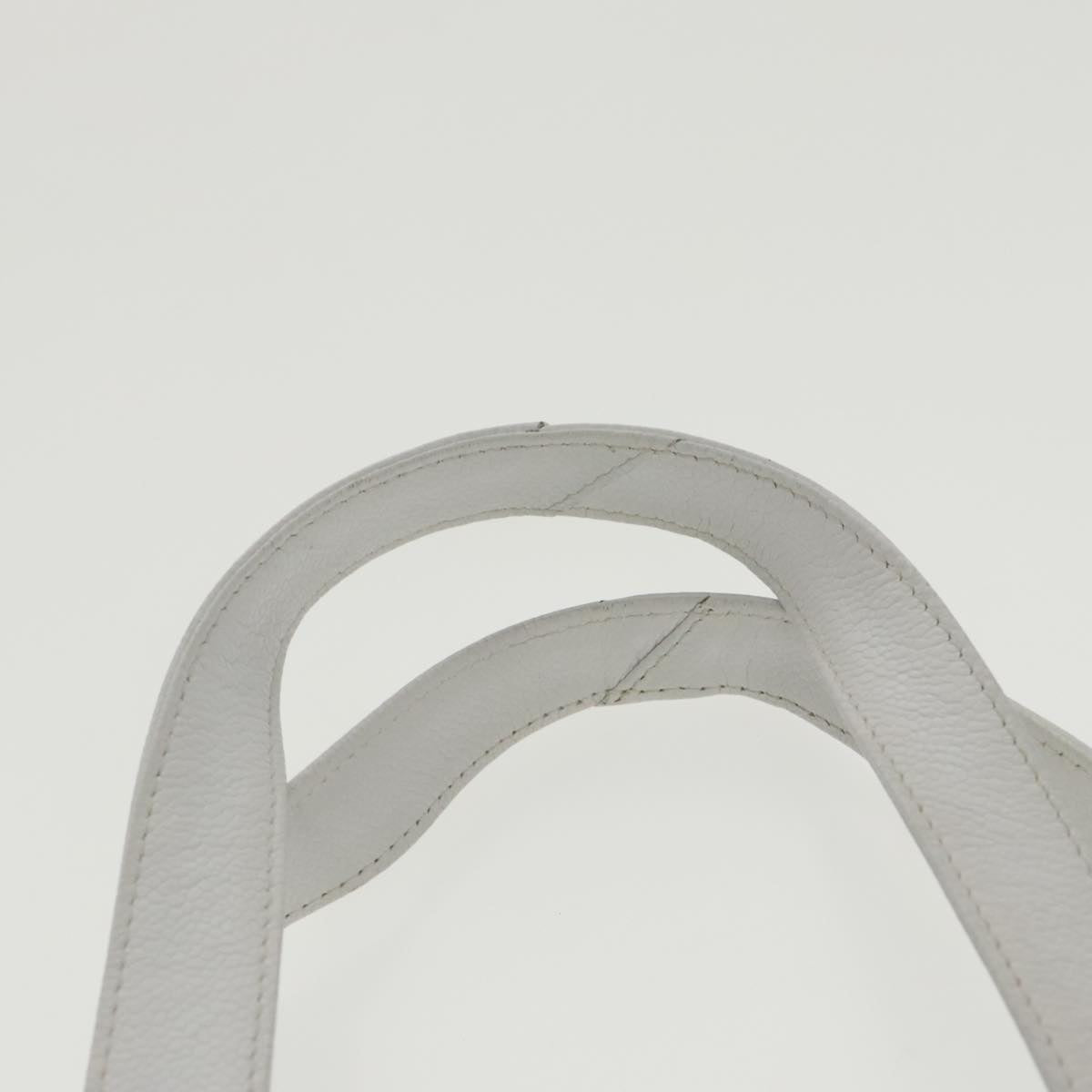 CHANEL Shoulder Bag Caviar Skin White Gold CC bs19456