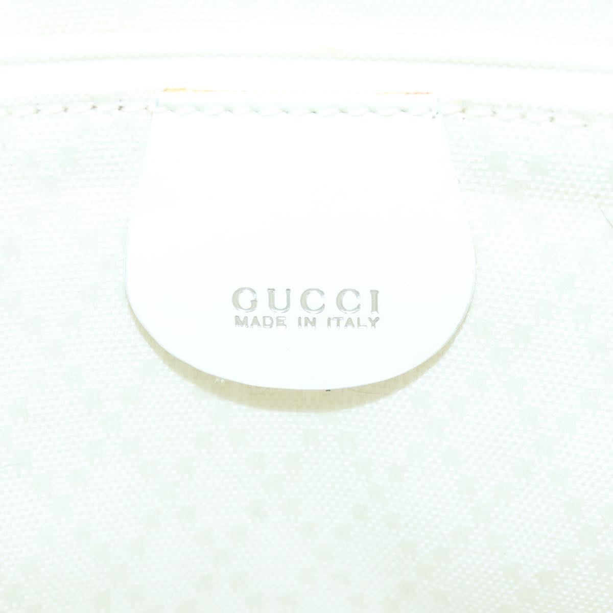 GUCCI Bamboo Hand Bag Nylon Leather White Silver 000 2040 0538 bs19480
