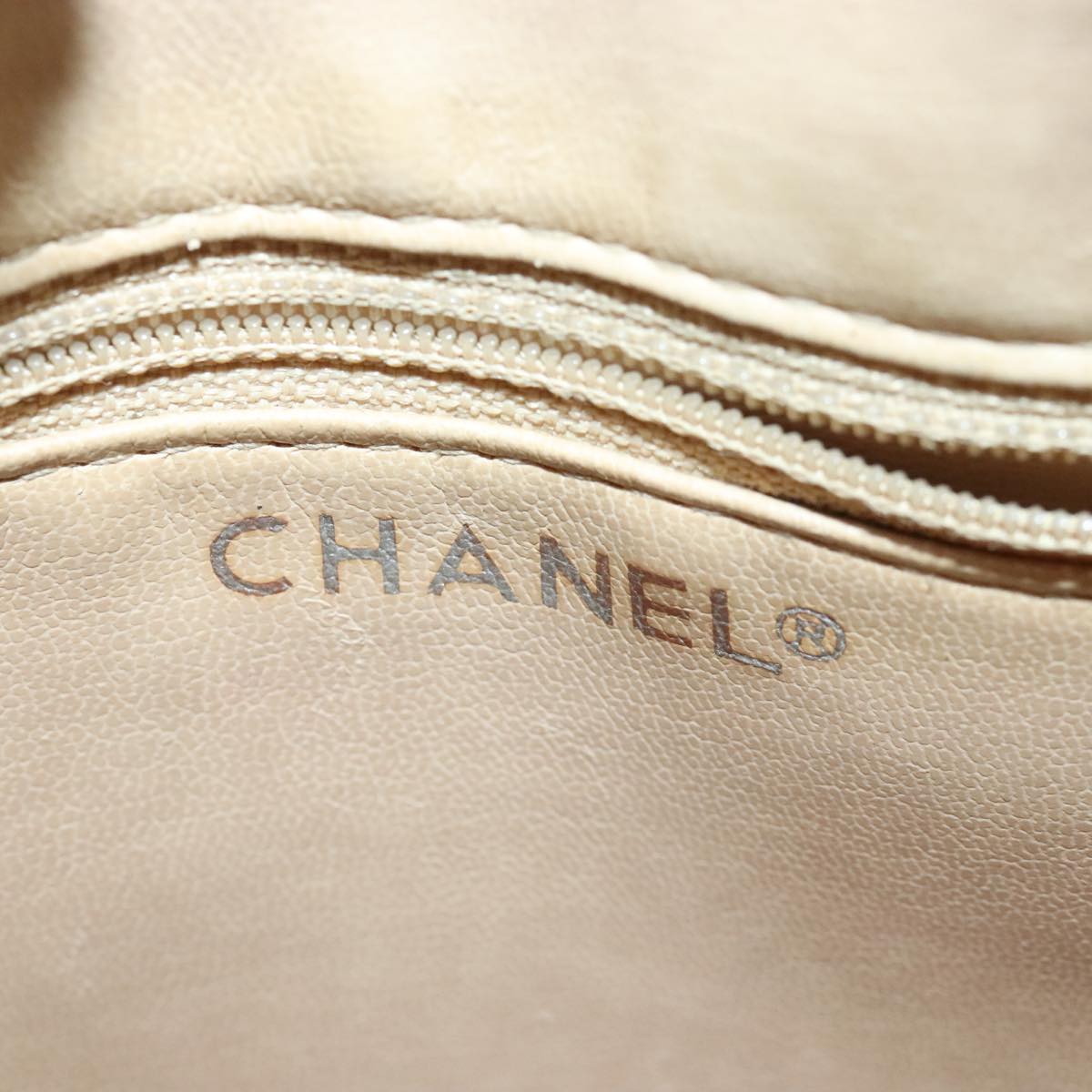 CHANEL Matelasse Chain Shoulder Bag Lamb Skin Beige Gold CC bs19648