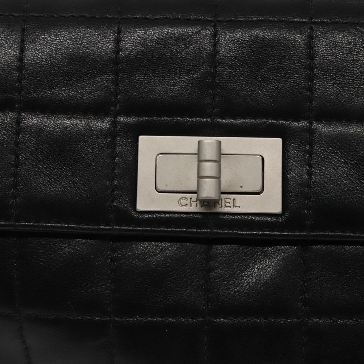 CHANEL Choco Bar Waist bag Lamb Skin Black Gold CC bs19810