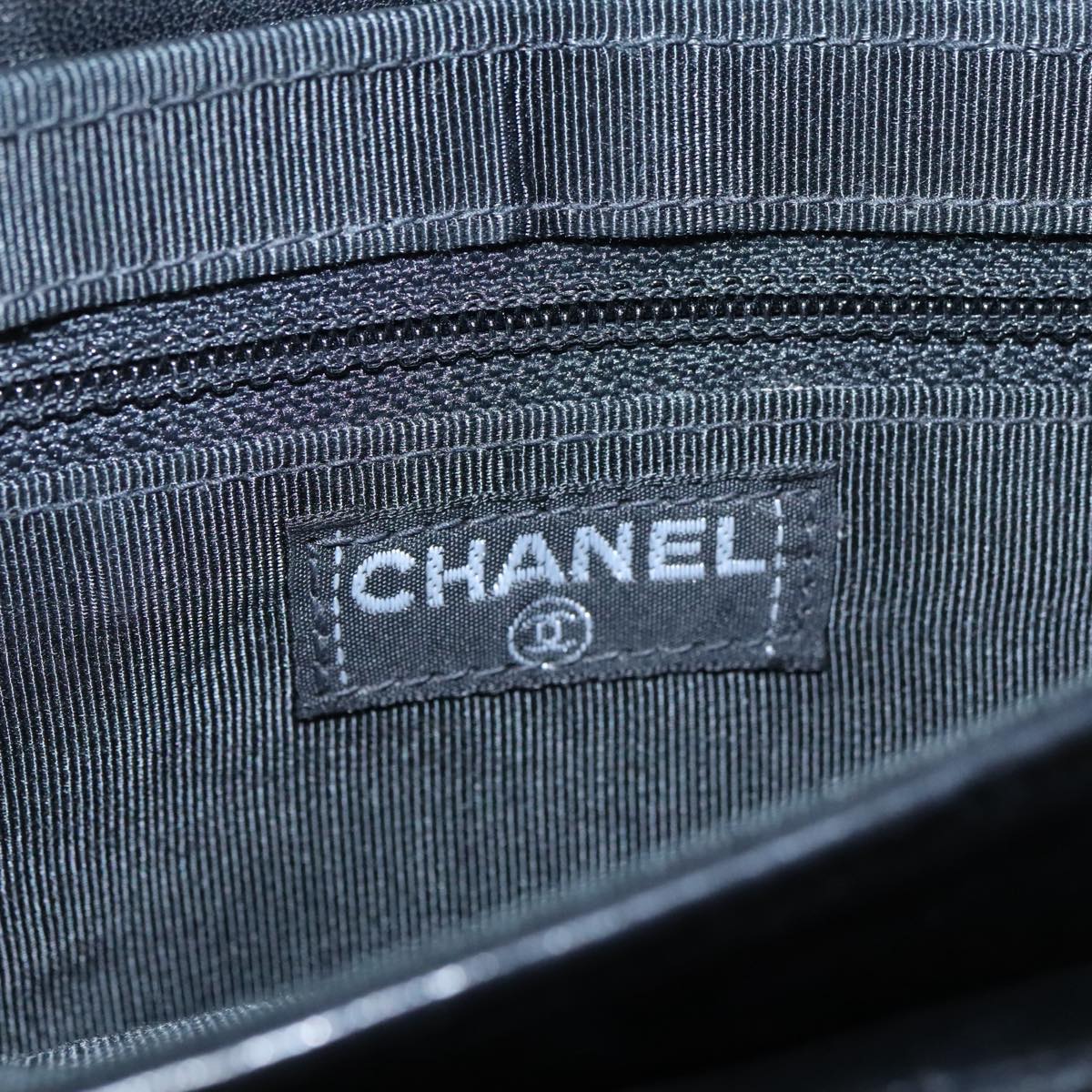CHANEL Choco Bar Waist bag Lamb Skin Black Gold CC bs19810
