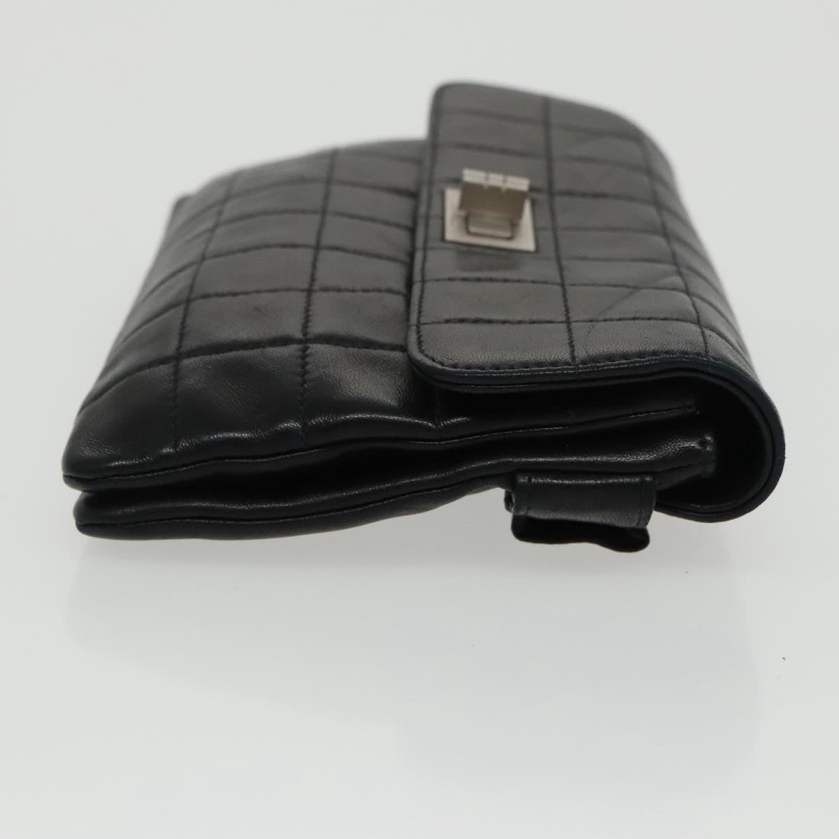 CHANEL Choco Bar Waist bag Lamb Skin Black Gold CC bs19810