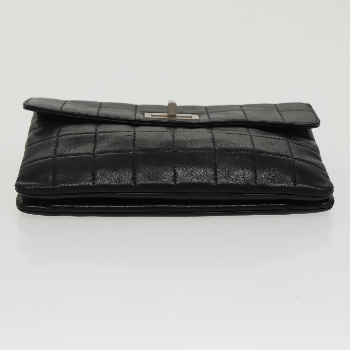CHANEL Choco Bar Waist bag Lamb Skin Black Gold CC bs19810