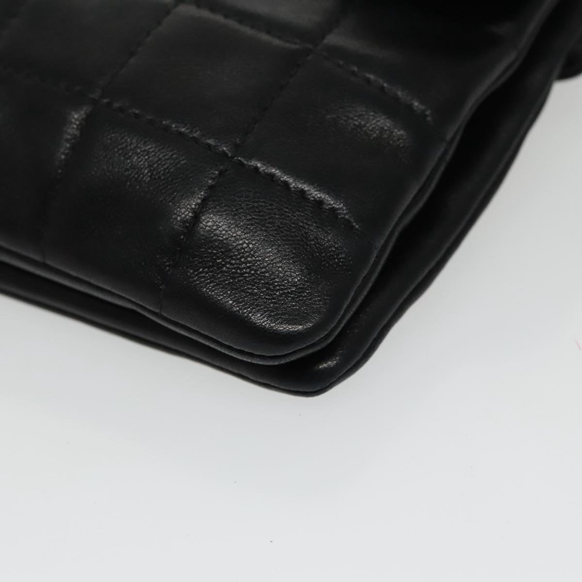 CHANEL Choco Bar Waist bag Lamb Skin Black Gold CC bs19810