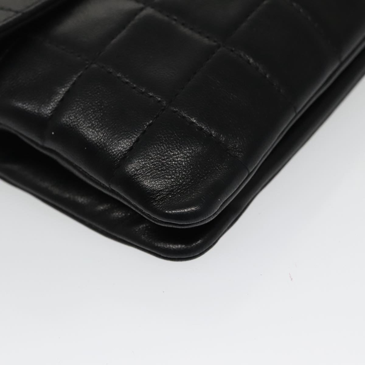 CHANEL Choco Bar Waist bag Lamb Skin Black Gold CC bs19810