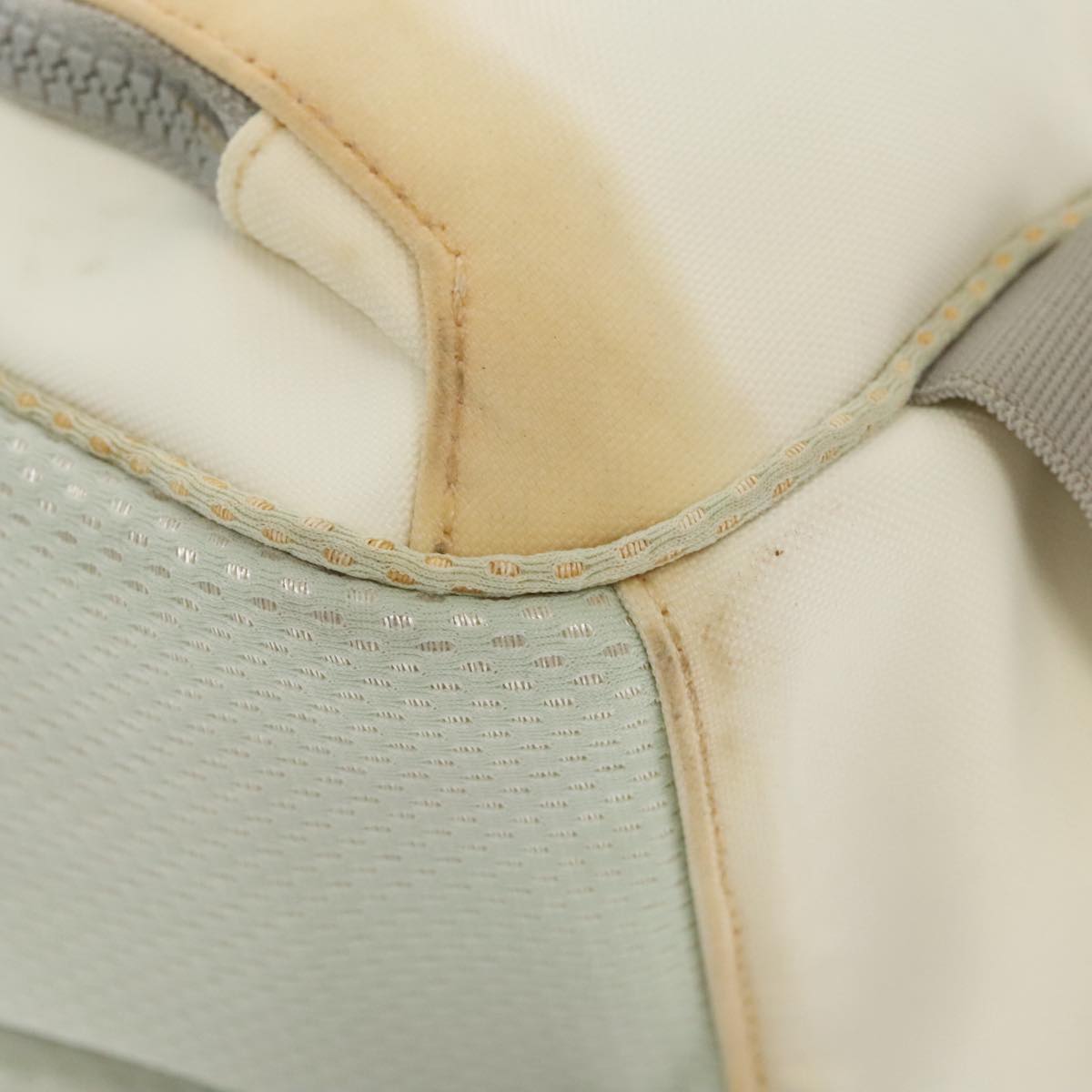 CHANEL Sports Tote Bag Nylon White Silver CC bs19989