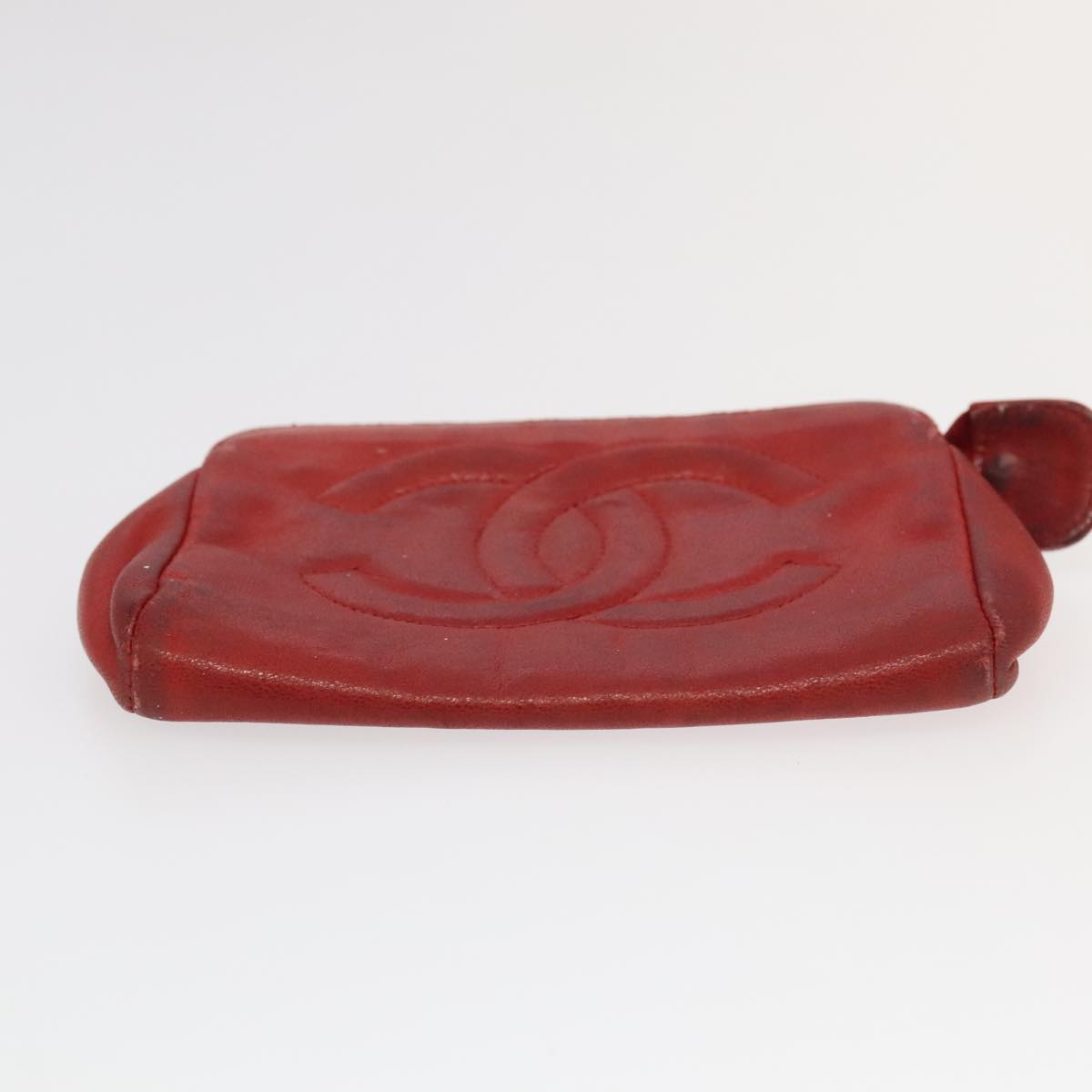 CHANEL Pouch Lamb Skin 2Set Black Red CC bs20043