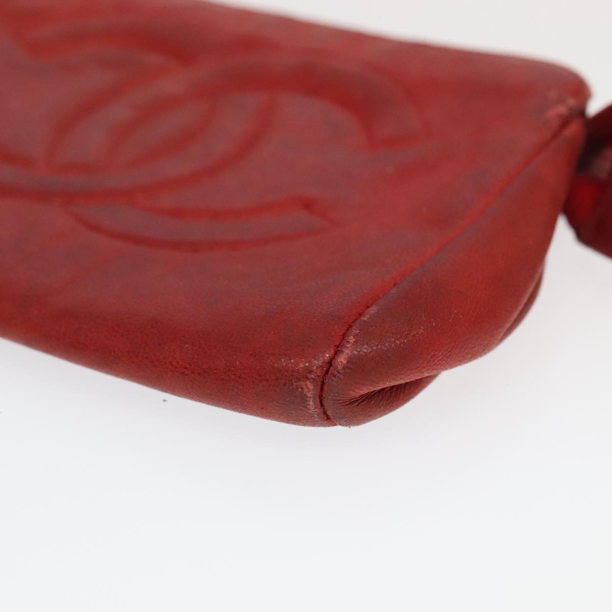 CHANEL Pouch Lamb Skin 2Set Black Red CC bs20043