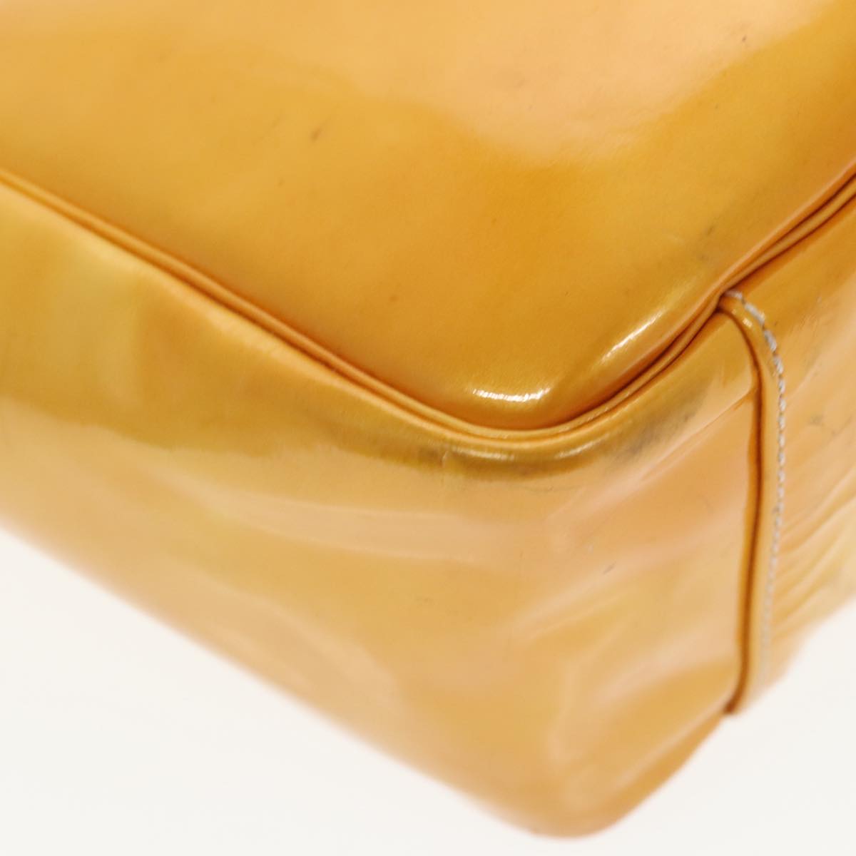 CHANEL COCO Mark Hand Bag Patent leather Yellow CC bs20180