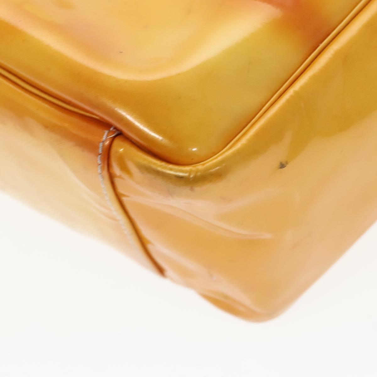 CHANEL COCO Mark Hand Bag Patent leather Yellow CC bs20180