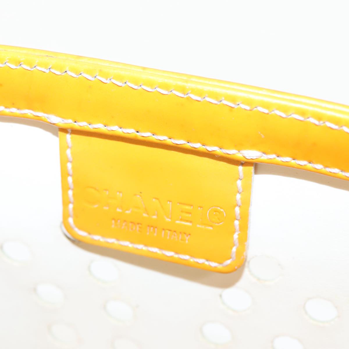 CHANEL COCO Mark Hand Bag Patent leather Yellow CC bs20180