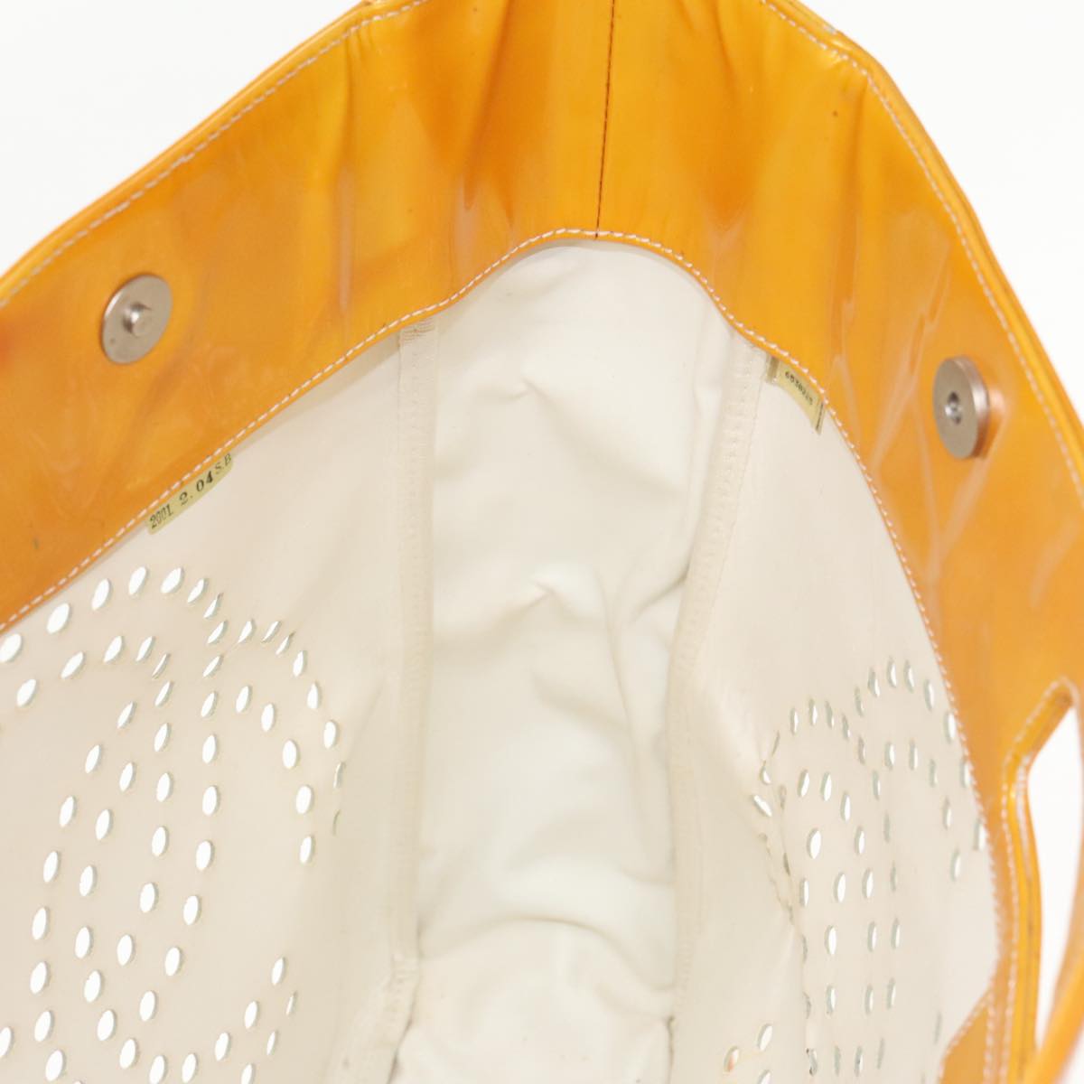 CHANEL COCO Mark Hand Bag Patent leather Yellow CC bs20180