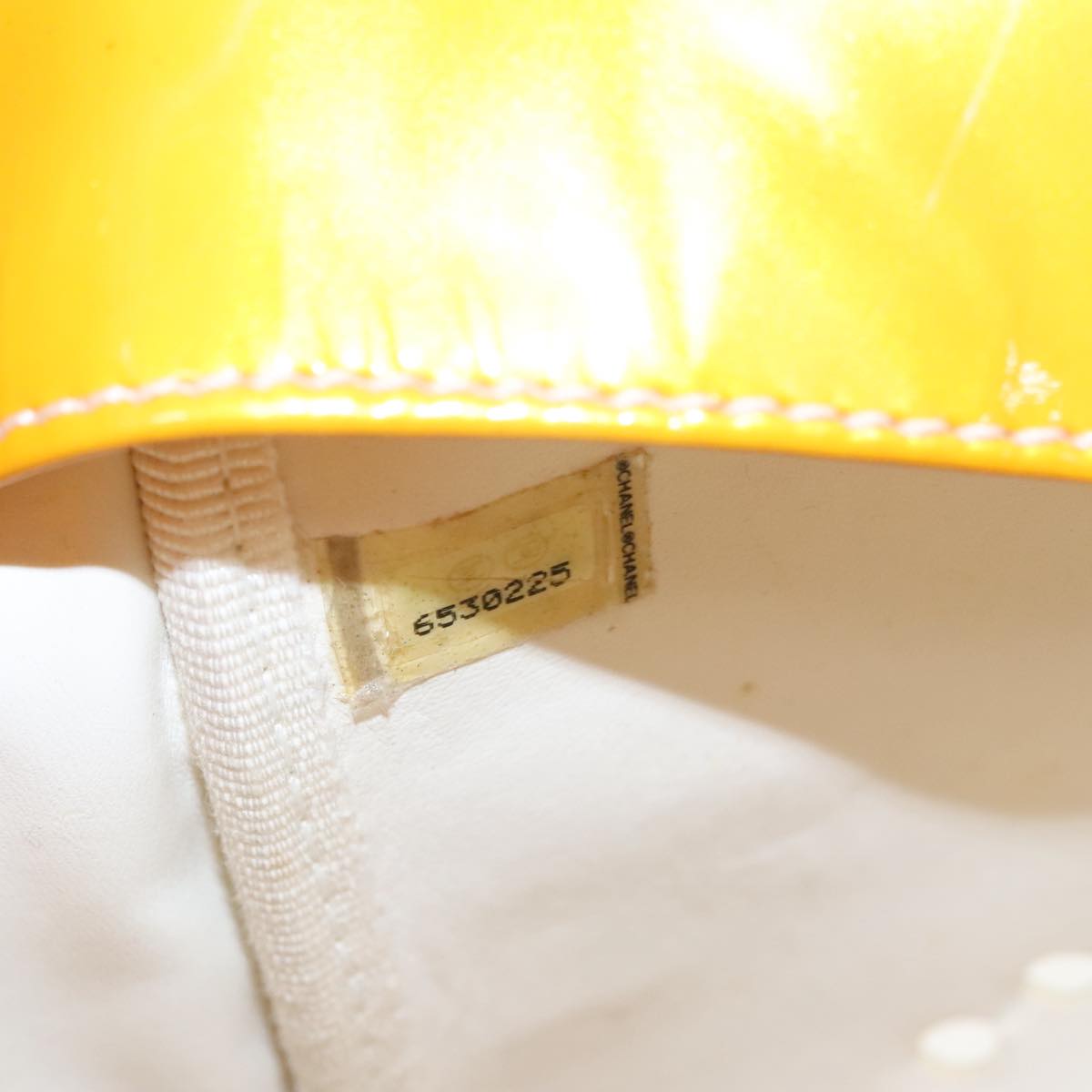 CHANEL COCO Mark Hand Bag Patent leather Yellow CC bs20180