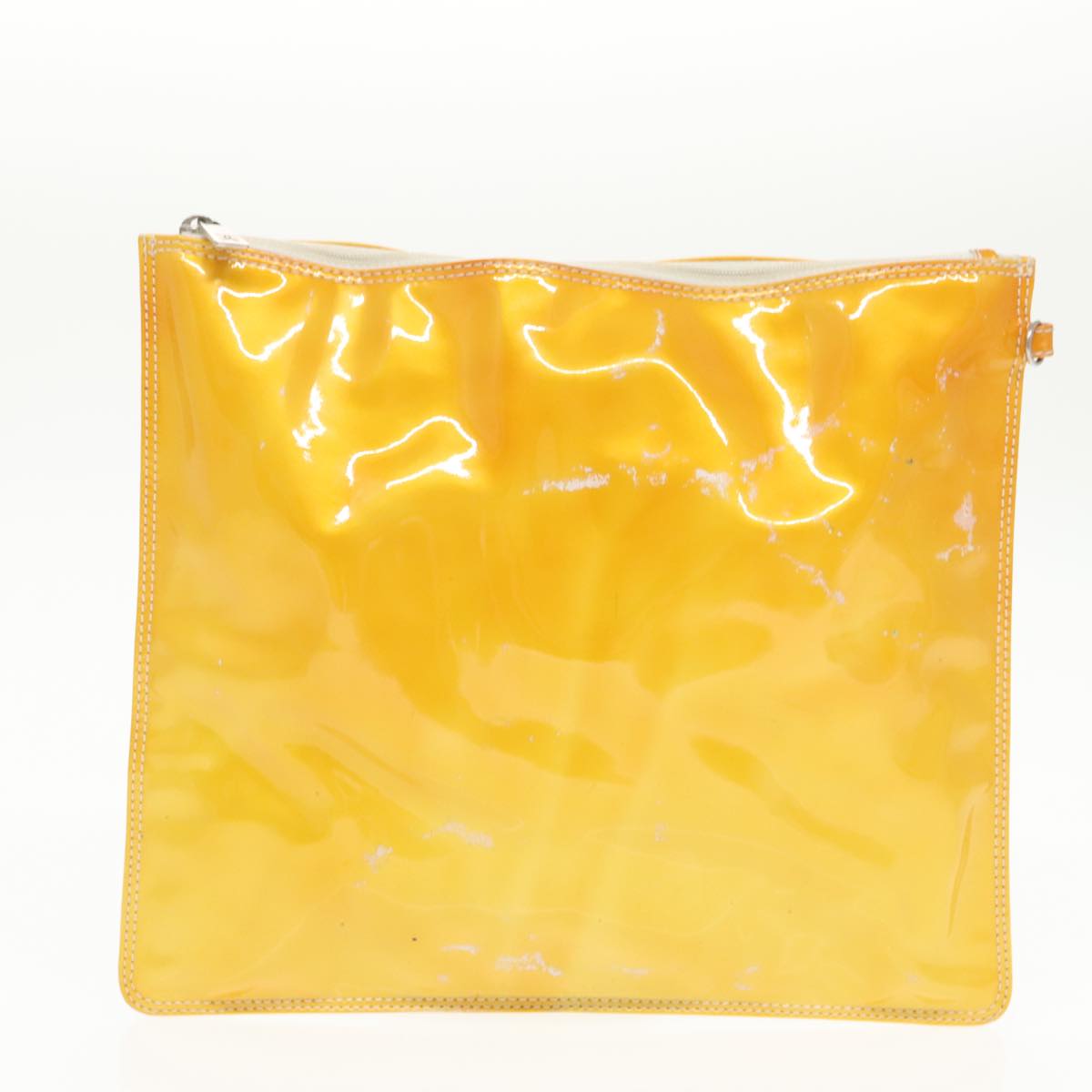 CHANEL COCO Mark Hand Bag Patent leather Yellow CC bs20180