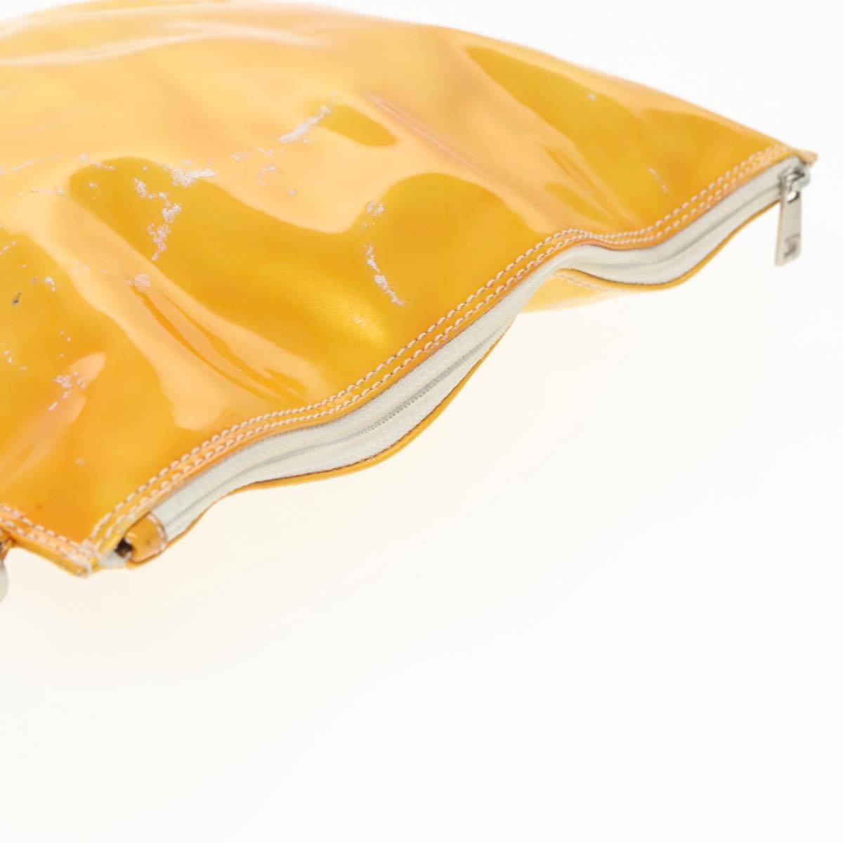 CHANEL COCO Mark Hand Bag Patent leather Yellow CC bs20180