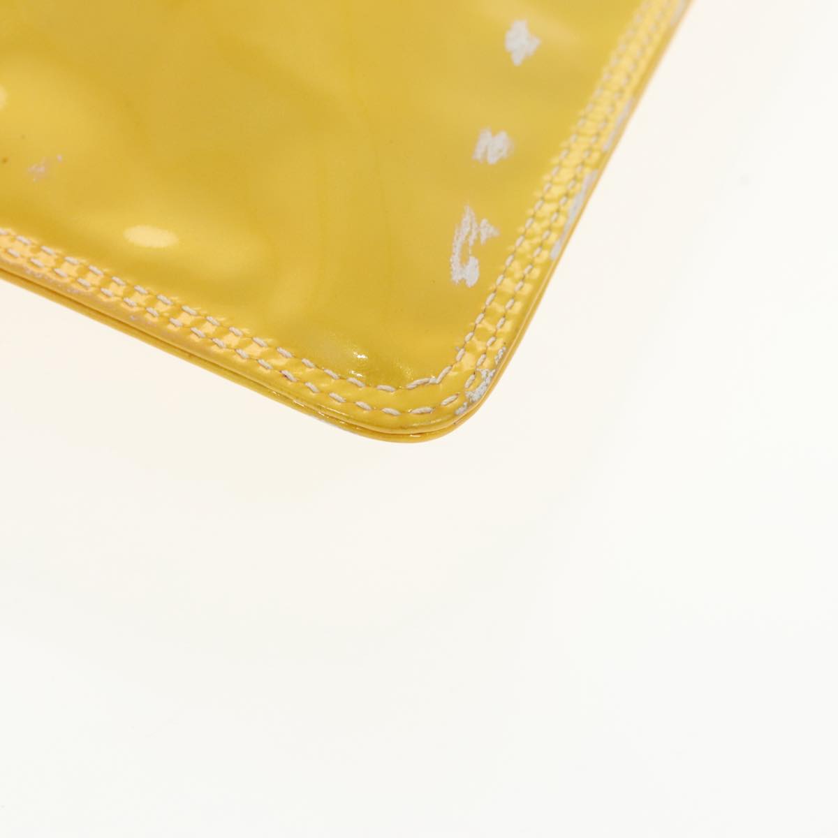 CHANEL COCO Mark Hand Bag Patent leather Yellow CC bs20180