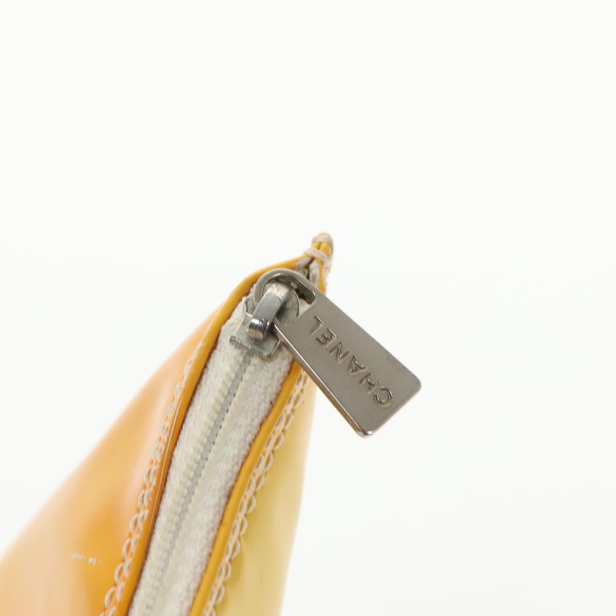 CHANEL COCO Mark Hand Bag Patent leather Yellow CC bs20180