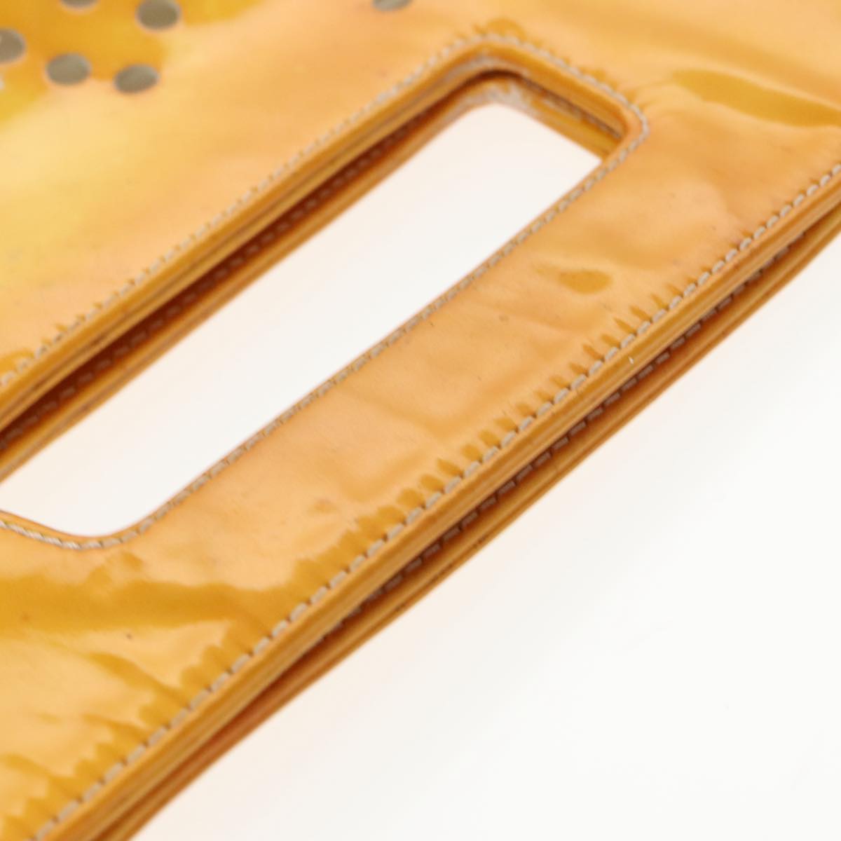 CHANEL COCO Mark Hand Bag Patent leather Yellow CC bs20180