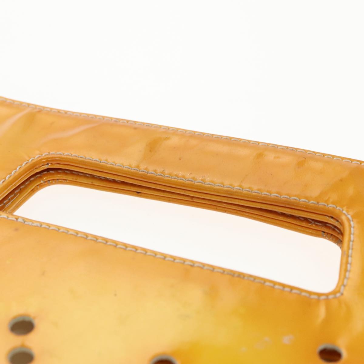 CHANEL COCO Mark Hand Bag Patent leather Yellow CC bs20180