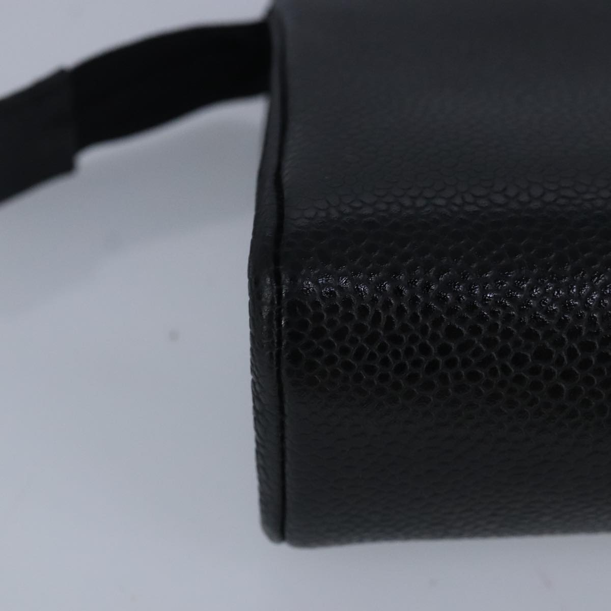 CHANEL COCO Mark Pouch Caviar Skin Black Gold CC bs20200