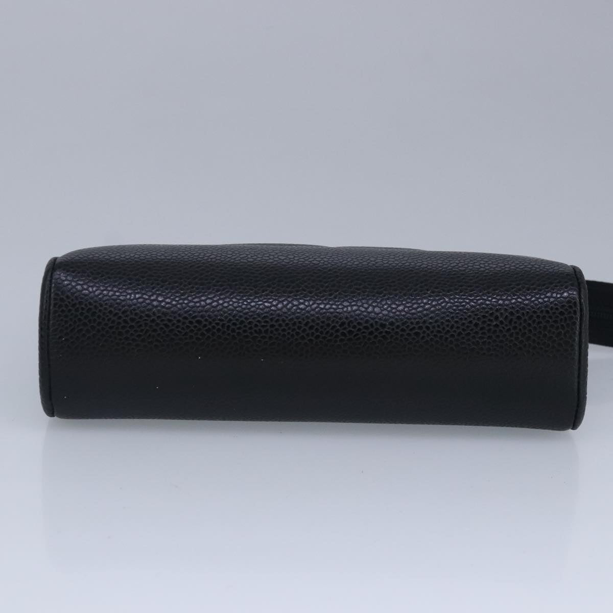 CHANEL COCO Mark Pouch Caviar Skin Black Gold CC bs20200