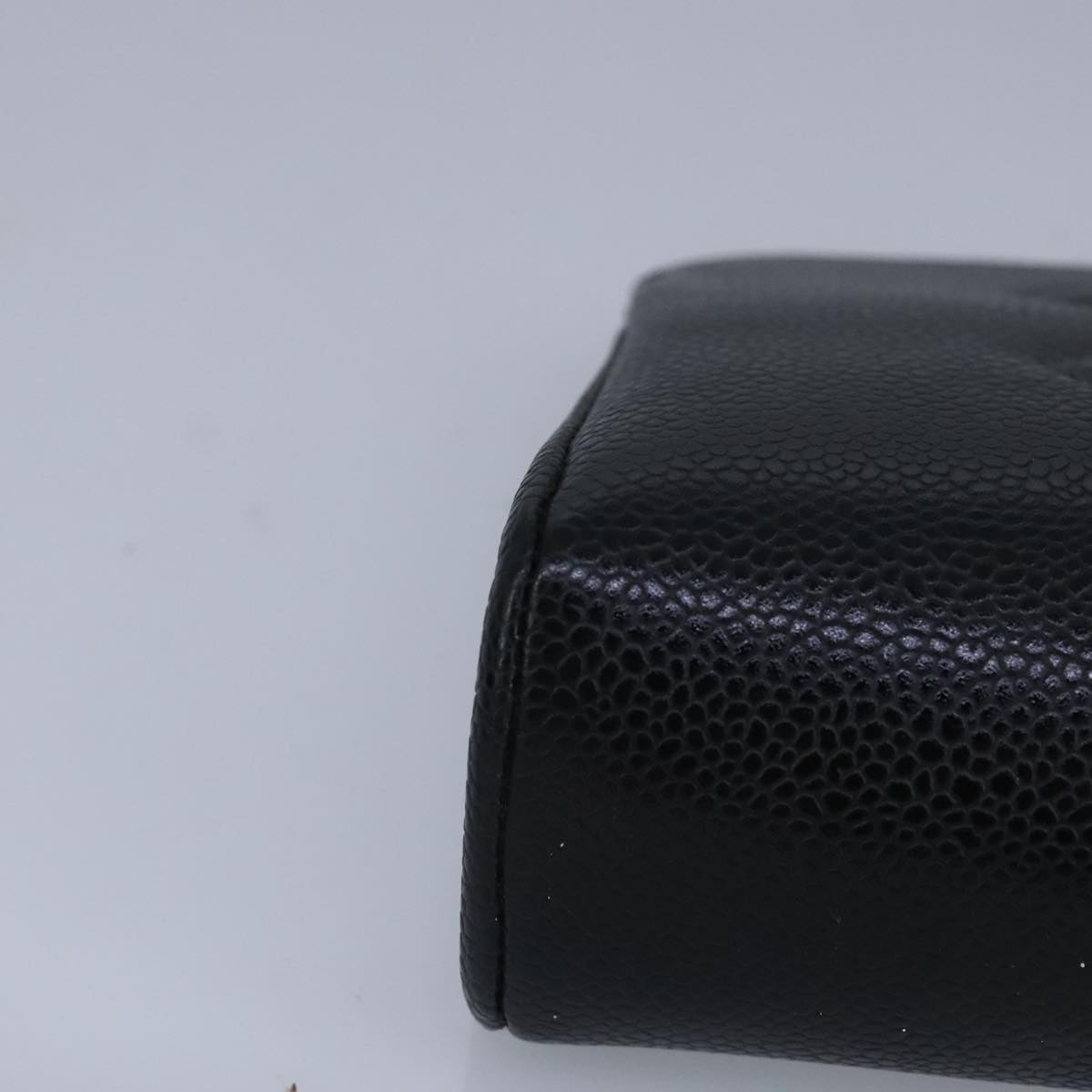 CHANEL COCO Mark Pouch Caviar Skin Black Gold CC bs20200