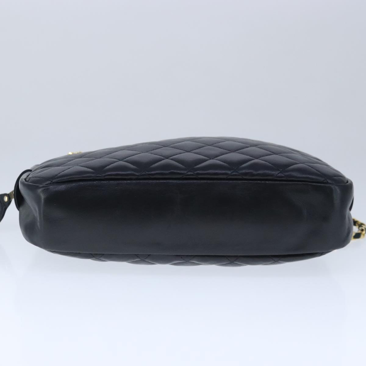 CHANEL Matelasse Chain Shoulder Bag Lamb Skin Black Gold CC bs20231